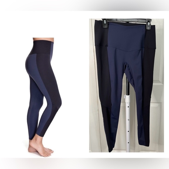 Squeem Rio Active Leggings XL Compression Shape wear Blue Black - Picture 1 of 5